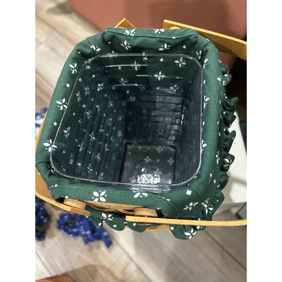 Longaberger Tiny Tote Basket Combo Heritage Green Liner &‎ Protector - Picture 3 of 4